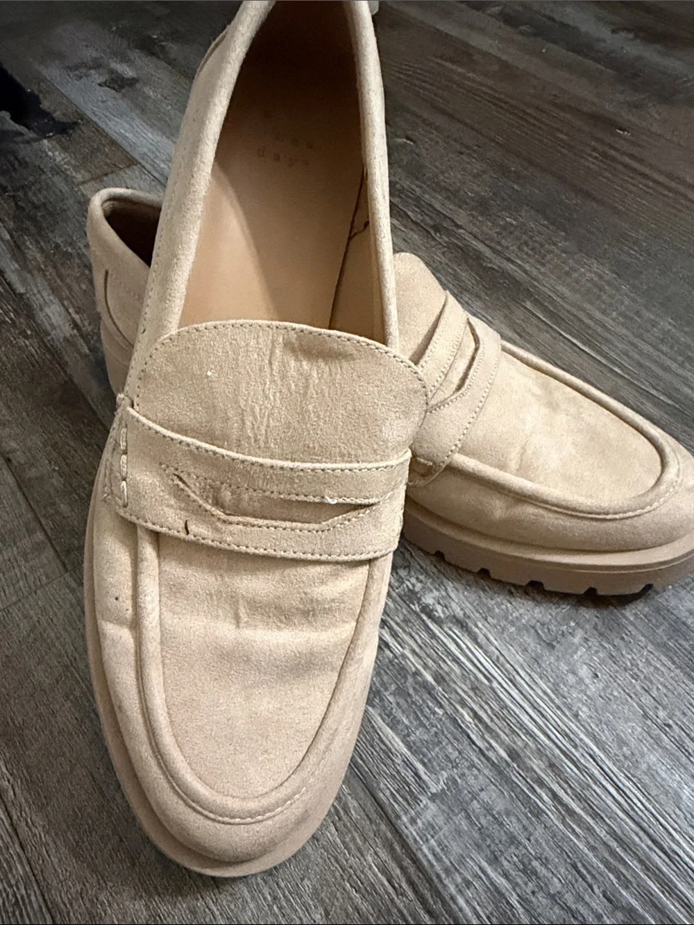 a new day Suede Penny Loafers in Light Tan